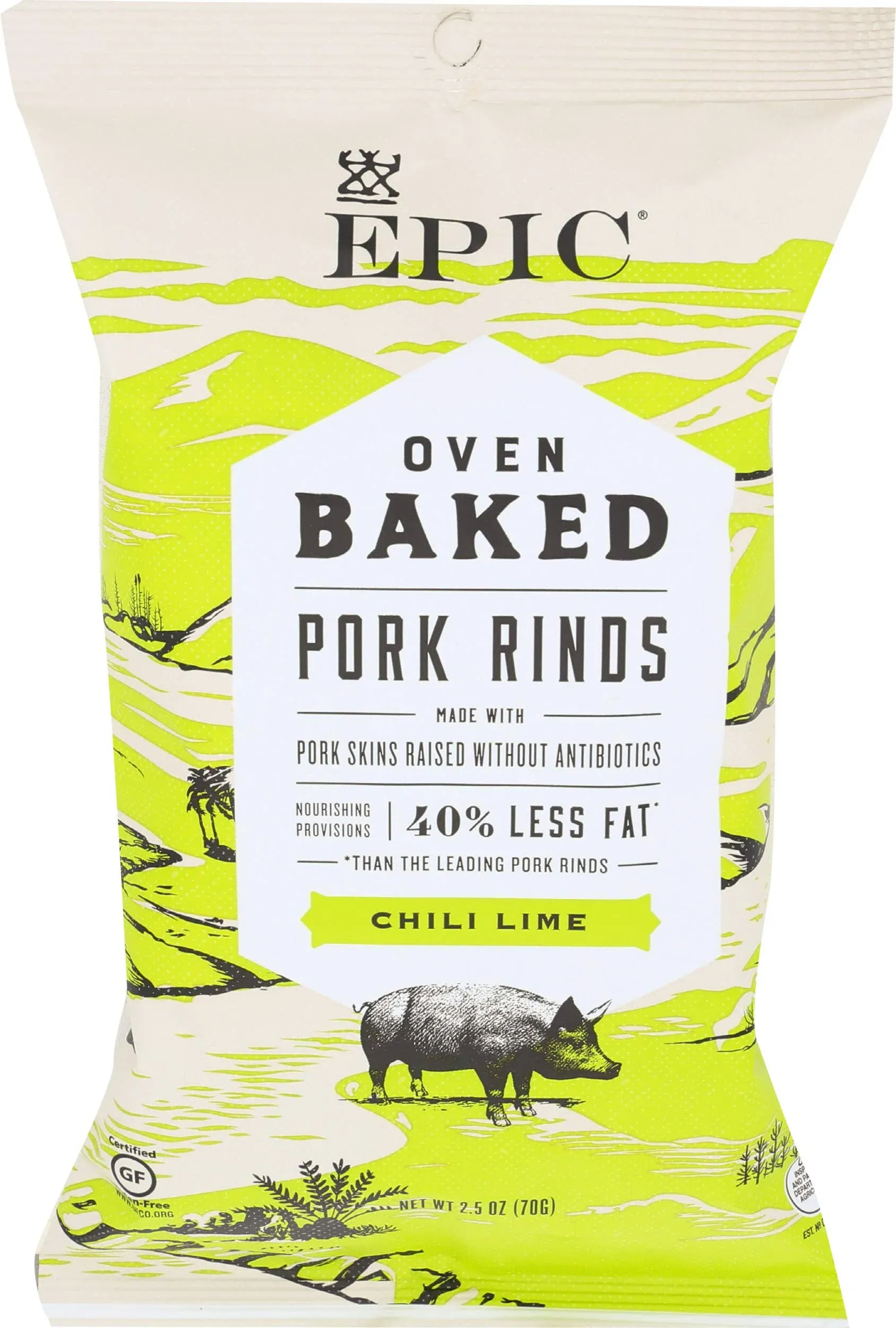 Epic Pork Rinds, Chile Lime, Oven Baked - 2.5 oz