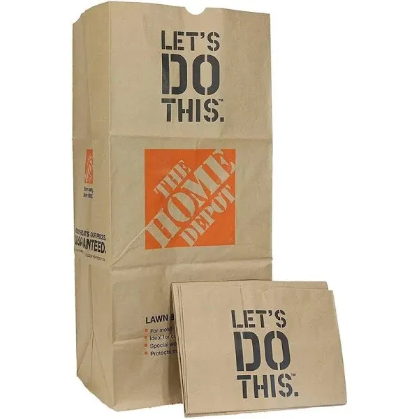 The Home Depot 49022-25pk Heavy Duty Brown Paper Lawn and Refuse Bags for Home ...