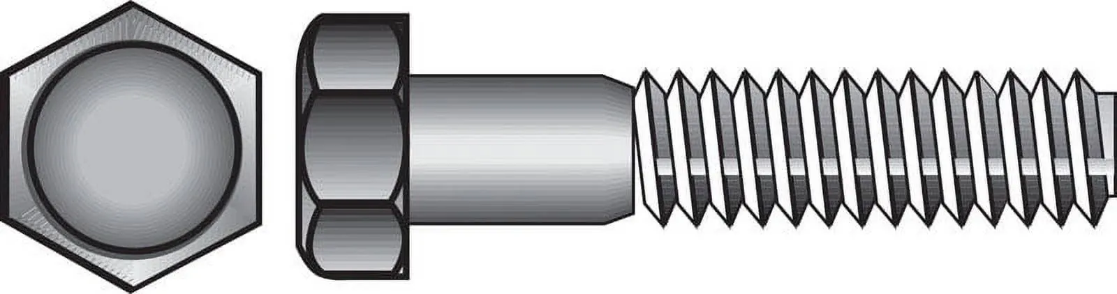 (1)-50ct Hillman 5/16&#034; X 3-1/2&#034; 18 TPI Steel Zinc Plated Hex Head Bolt 190117