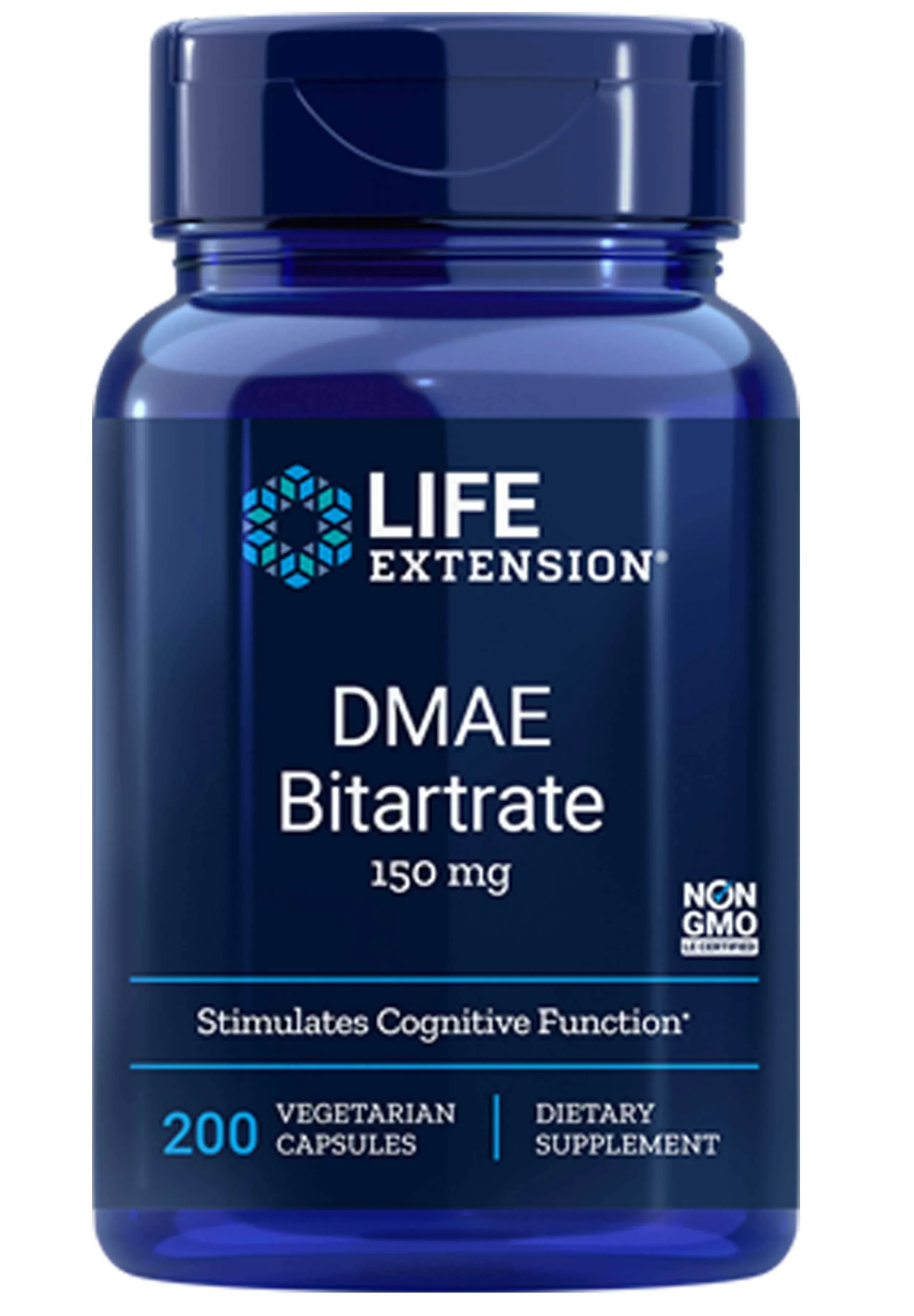 Life Extension DMAE Bitartrate, Supports neurotransmitter Production, 6-Month Supply, Gluten-Free, Non-GMO, Vegetarian, 200 Capsules