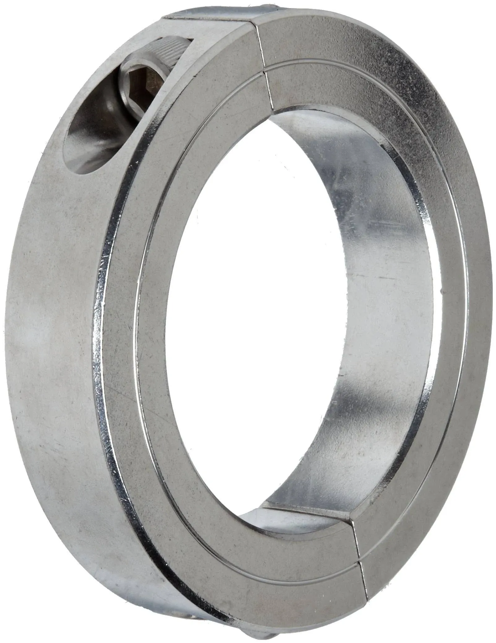 CLIMAX METAL PRODUCTS Shaft Collar: 2-Piece, Inch, Round, Clamp On, 7/8 in Bore Dia, Stainless Steel