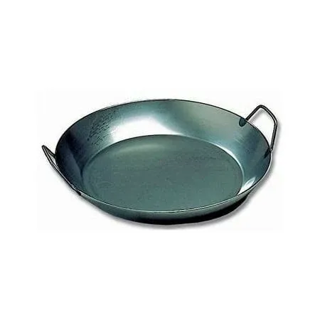 Matfer Black Steel Paella Pan - 14.12" Diameter, 1.62" High