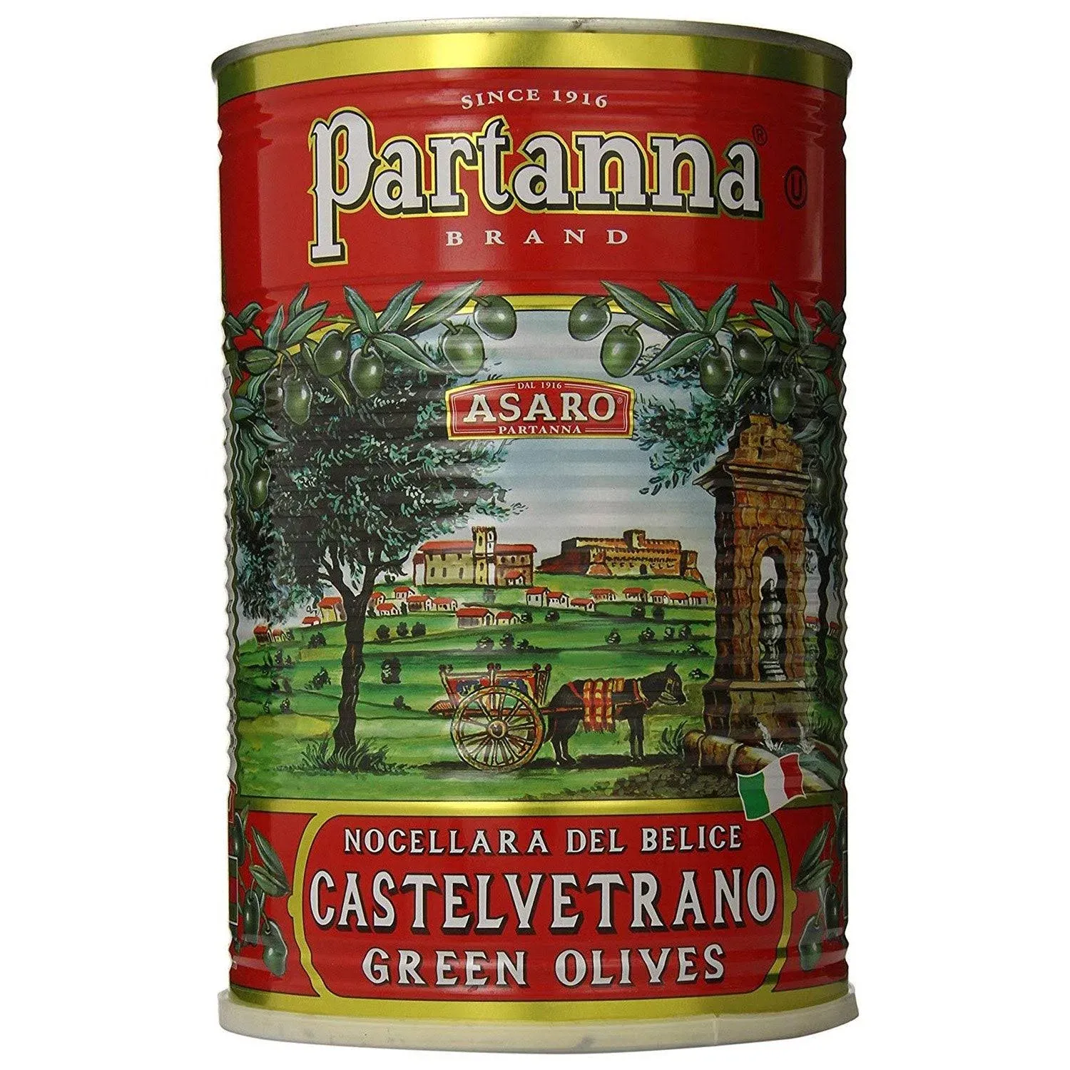 Partanna Premium Select Castelvetrano Whole Olives - 5.5 lbs