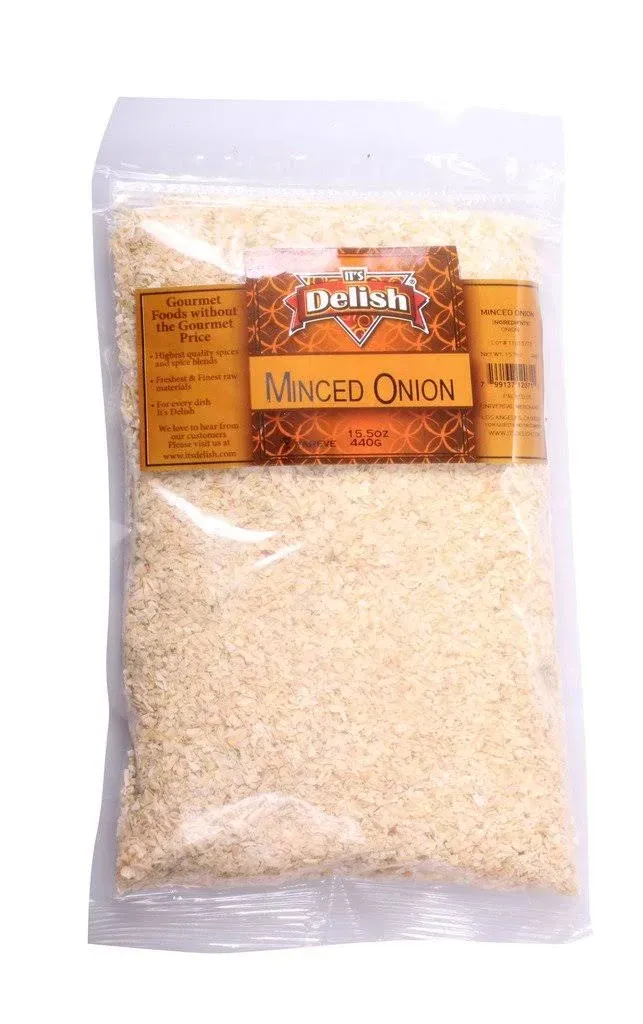 Gourmet Dried Chopped Onion by Its Delish, 1 lb (16 oz) - No Preservatives, All Natural Dehydrated Onions Flakes, Certified Kosher