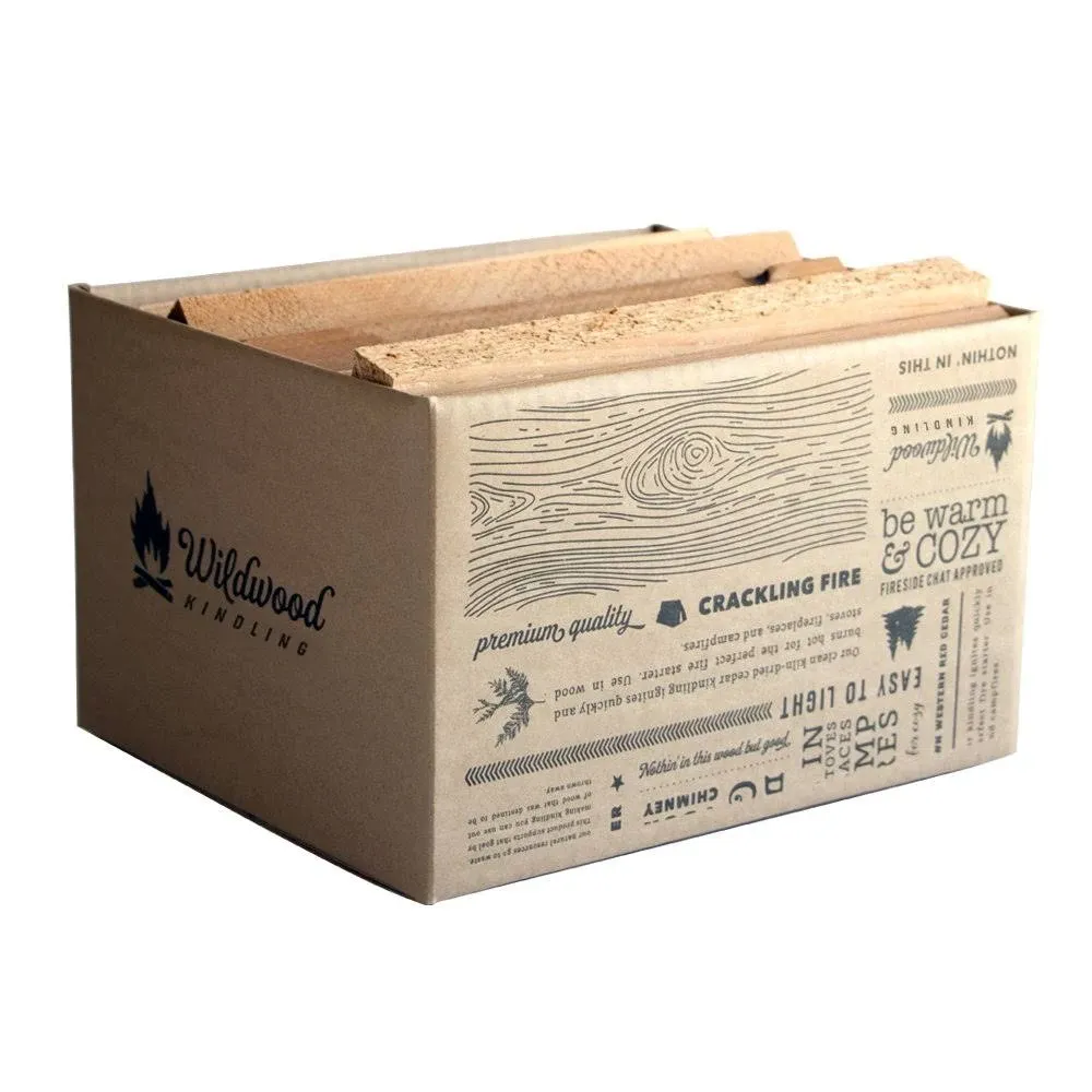 Kiln-Dried Cedar Kindling – Medium Hearth Box, Perfect for Fireplaces &amp; Camping