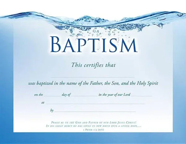 Certificate - Baptism - 1 Pet (Other)