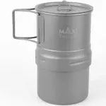 Maxi Titanium Moka Pot - Premium Coffee Maker for Camping, Experience Outdoor Barista-Quality Brews