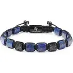 Lapis Lazuli Bracelet - Flat Bead Bracelet for Men