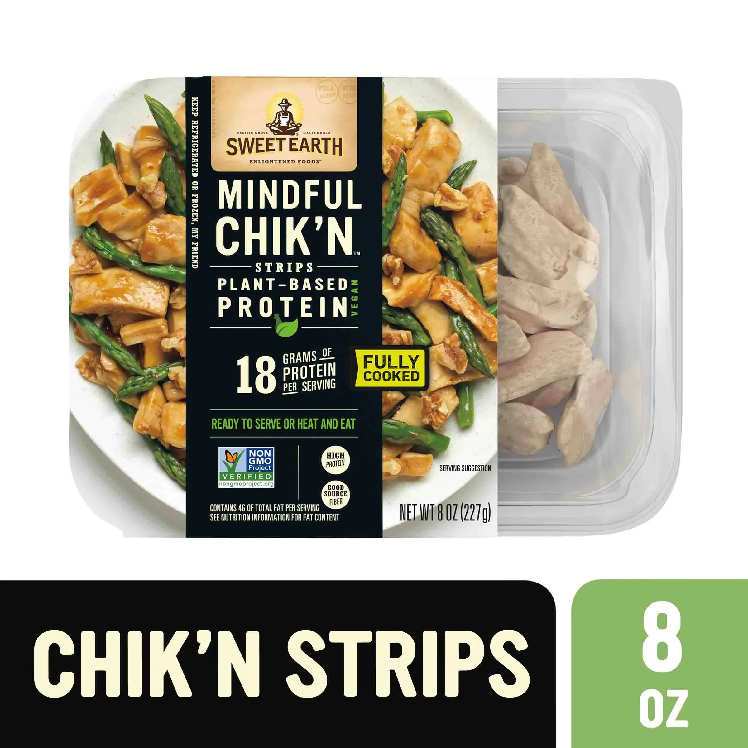 Sweet Earth Mindful Chik'n Strips Plant Based Protein, 8 Oz