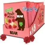 Bear Real Fruit Snack Minis, Strawberry (Pack of 18) Bite Sized Snacks for Kids, Gluten Free, Vegan, Non Gmo, 0.7 oz