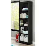 South Shore Axess 5-Shelf Narrow Bookcase, Pure Black