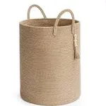 Goodpick Tall Wicker Laundry Basket with Handles, Boho Decorative Storage Basket