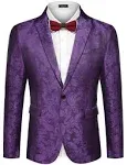 COOFANDY Men's Floral Tuxedo Jacket Paisley Notch Lapel Stylish Suit Blazer Jacket for Wedding, Dinner, Prom, Party