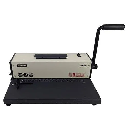 Rayson PD-1503 Coil Binding Machine, 4:1 Pitch Spiral Binder with Electric Coil Inserter for Max. Punching Letter Size