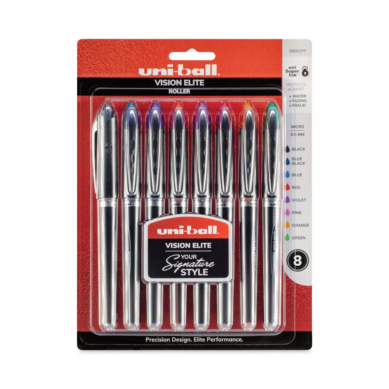 uniball Vision Rollerball Pen, Micro Point, 0.5mm, Blue Ink, Dozen (60108) | Staples