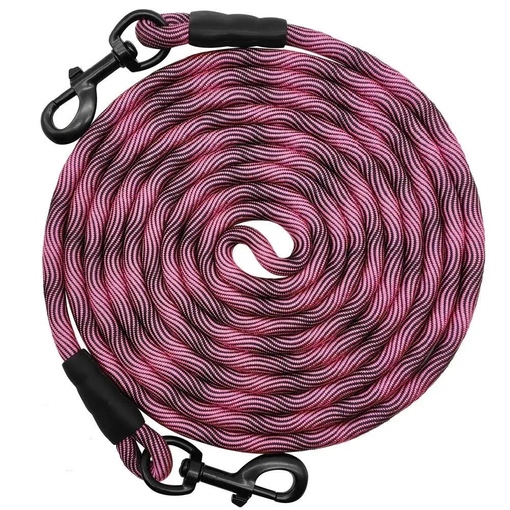 BTINESFUL 8ft/12ft/20ft/30ft/50ft/75ft Dog Tie-Out Long Tether Rope Dog Leash, Outdoor Dog Yard Leash- Large Medium Small Dogs Training, Playing, Camping,Backyard