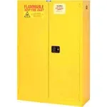 Global Industrial 237780 Flammable Cabinet, Self Close Double Door, 44 Gallon, 34"Wx18"Dx65"H