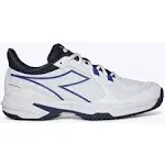 DIADORA Men&#039;s Trofeo 2 AG PKL White/Surf The Web/Blue Corsair Tennis Shoes