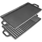 Prosource Professional Heavy Duty Reversible Double Burner Cast Iron Grill Griddle