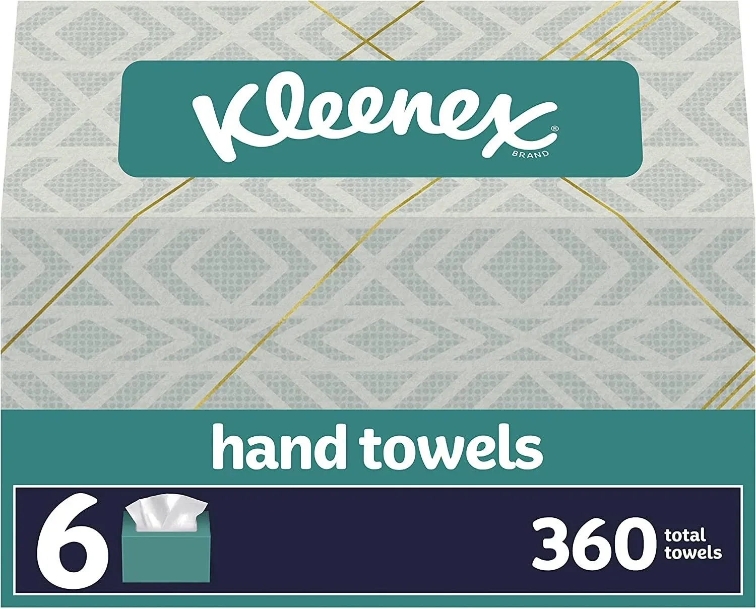 Kleenex Expressions Disposable Paper Hand Towels, 6 Boxes, 60 Towels per Box (360 Total Hand Towels), Packaging May Vary