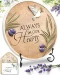 Spiritwind Memorial Garden Stone with Stand Set - 10" Sympathy Garden Plaque Memory Stones for Loved Ones Lost with Sympathy Card - Bereavement, Condolence Grief Gift for Indoor & Outdoor Decorations