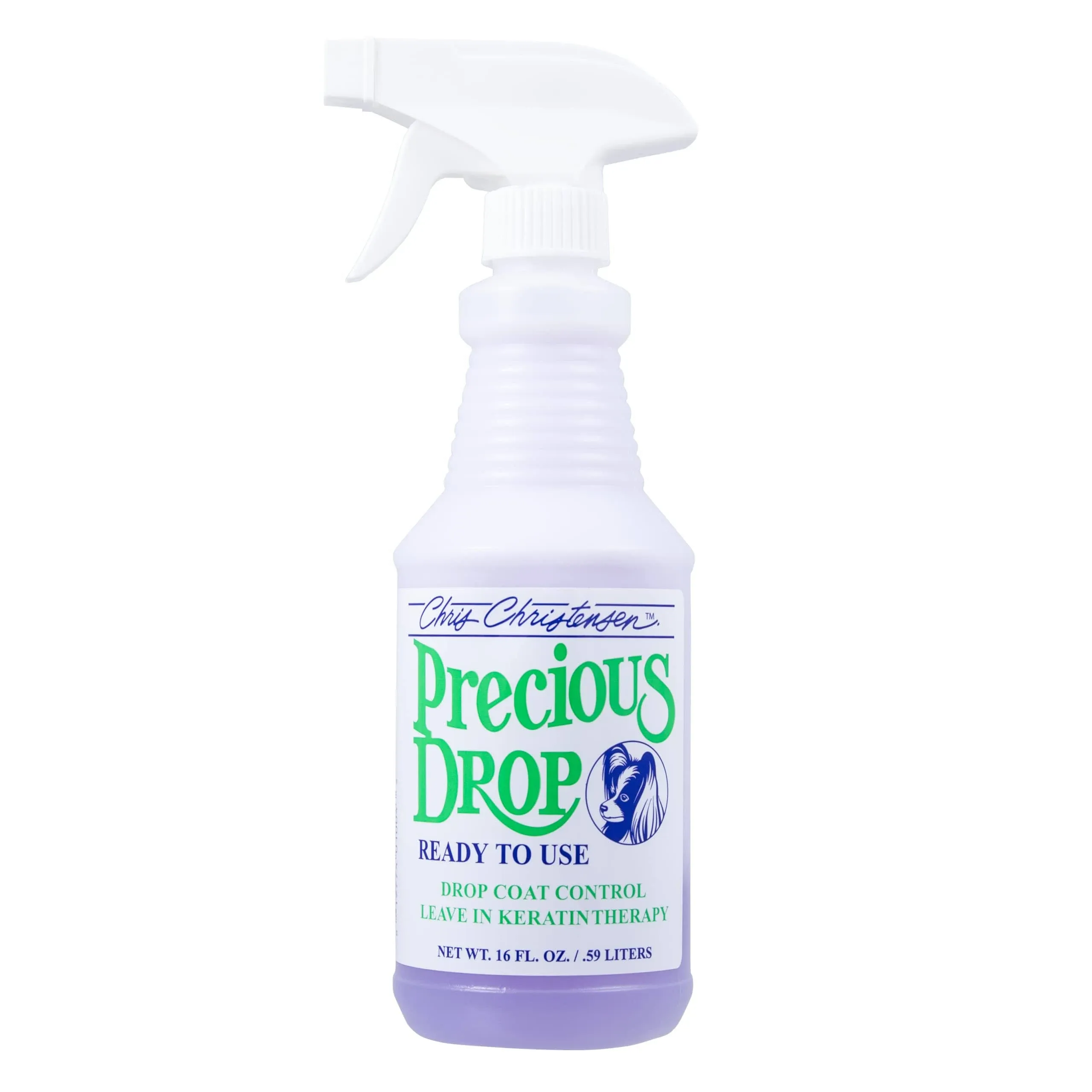 Chris Christensen Precious Drop Concentrate Conditioner, Dog Conditioner, Groom Like a Professional, Reduces Frizz & Matting, Eliminates Breakage, All Coat Types, Made in USA, 16 oz