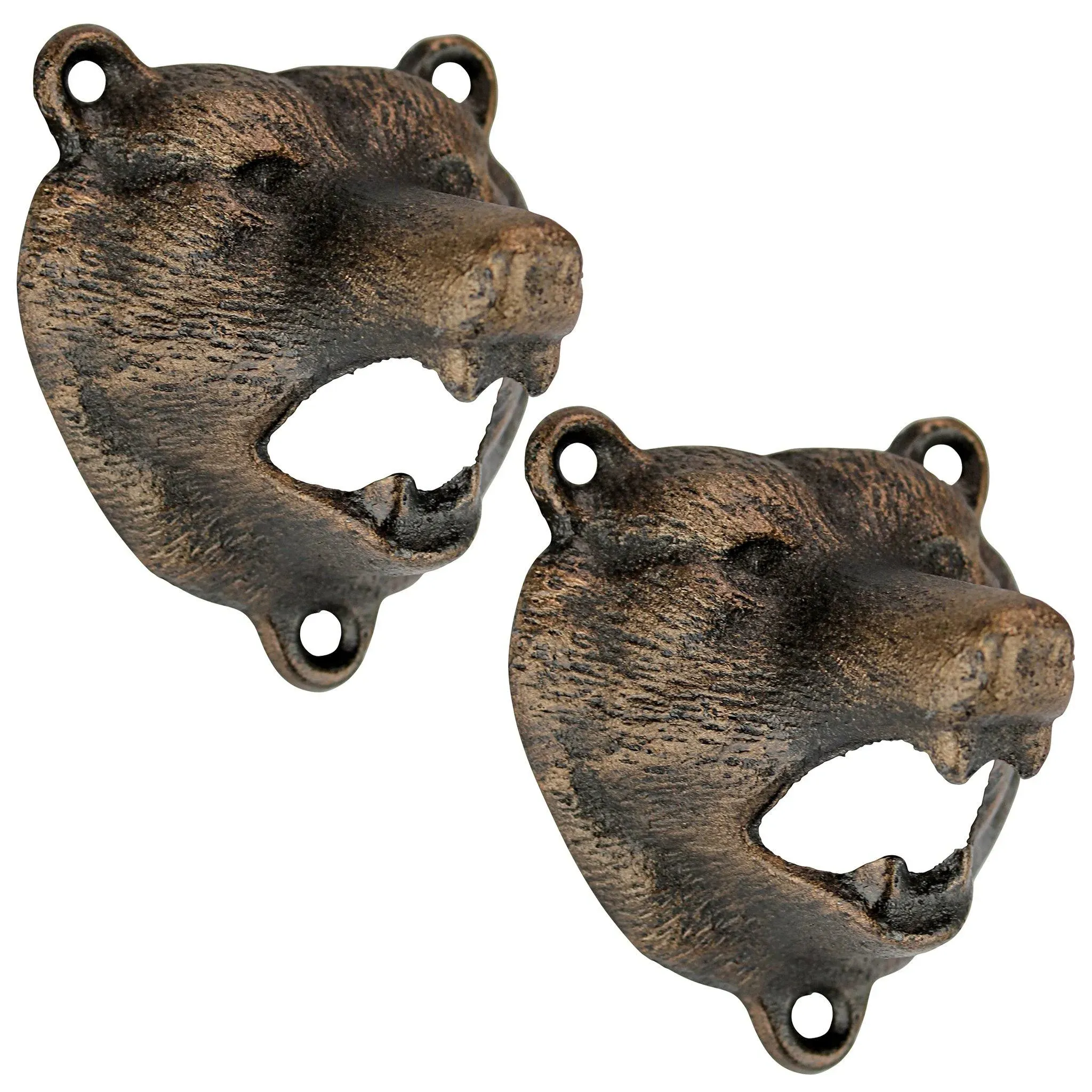 Grizzly Bear of the Woods Cast Iron Bottle Opener: Set of Two