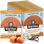 Rip Van Wafels Gluten-Free Dutch Caramel & Vanilla Stroopwafels, Healthy Snacks, Non-GMO, Low Sugar (6g), Low Calorie, 12 Count