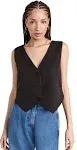 LIONESS Gisele Crop Vest in Onyx