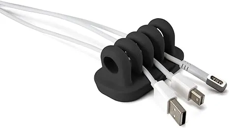 Quirky Cordies | Desktop Cable Organizer for Power Cords &amp; Cables | Black