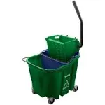 8.75 gal. Green Polypropylene Mop Bucket Combo with Wringer and Soiled Water Insert