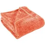 Ultra-plush Fleece Throw Or Couch Wrinkle Resistant Blanket In Coral