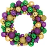 19" Mardi Gras Metallic Wreath