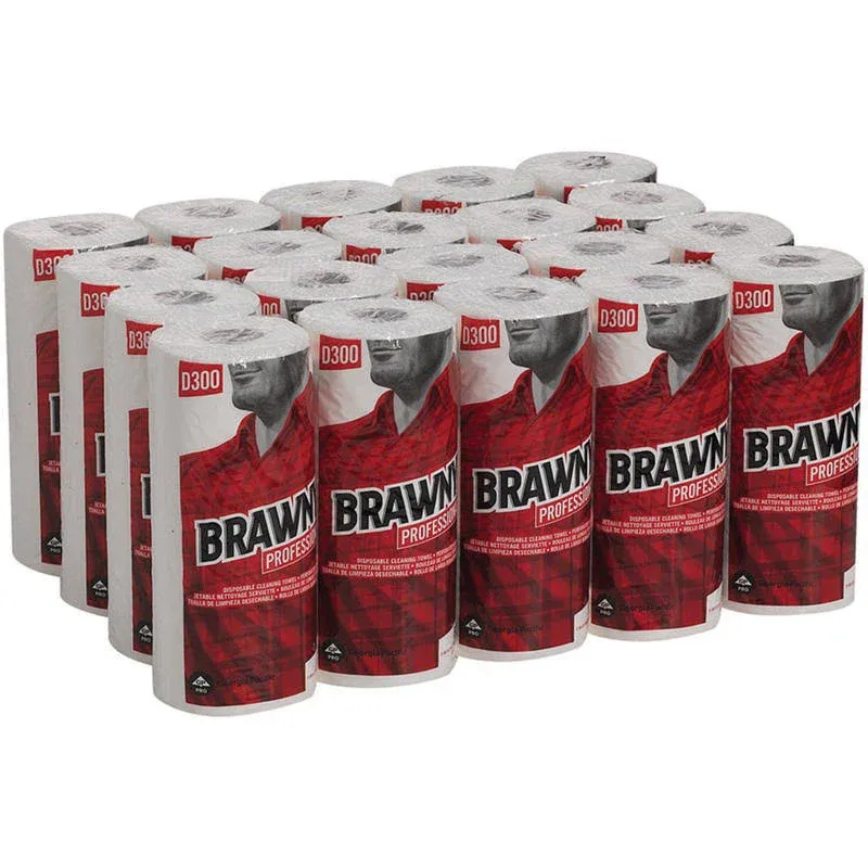 Georgia-Pacific Brawny Professional Perforated Paper Towel Rolls,Disposable Cleaning Towel,20085,20 Rolls per Case,84 Sheets per Roll