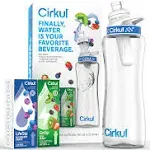 Cirkul 32oz Plastic Starter Kit with Navy Blue Lid 2 Flavor Cartridges Blueberry Grape Kiwi Berry