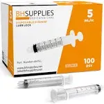 BH Supplies 5ml Sterile Syringes with Luer Lock Tip