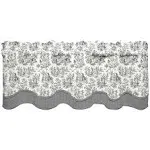 WAVERLY Charmed Life Toile Farfield Wave Valance Cornflower Black 52X18 NIP