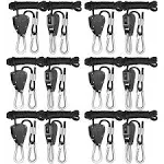 iPower GLROPEX6 6-Pair 1/8 Inch 8-Feet Long Heavy Duty Adjustable Rope Clip