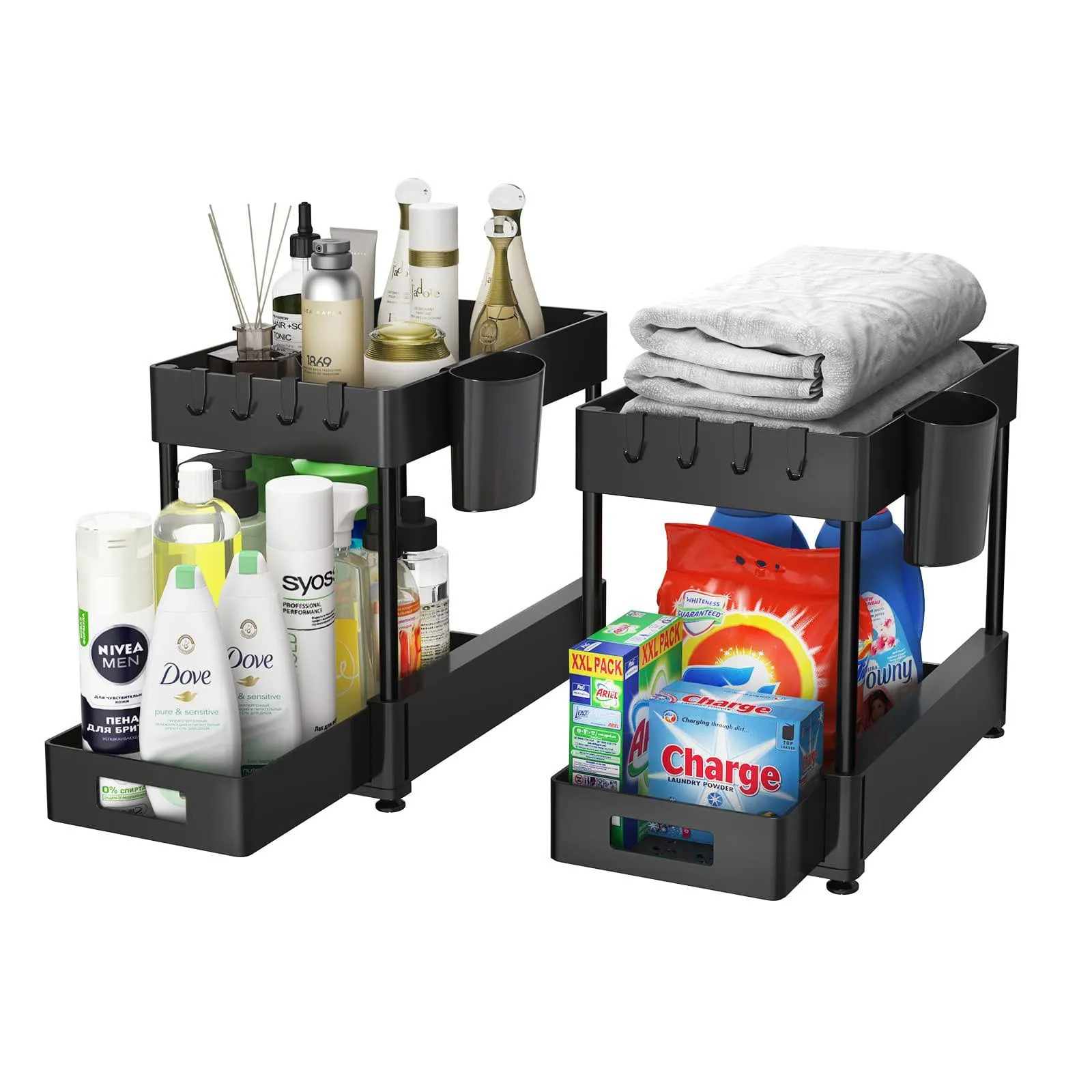 Zomilb Under Sink Organizers and Storage 2 Pack, zomilb Bathroom Organizer 2-Tier ...