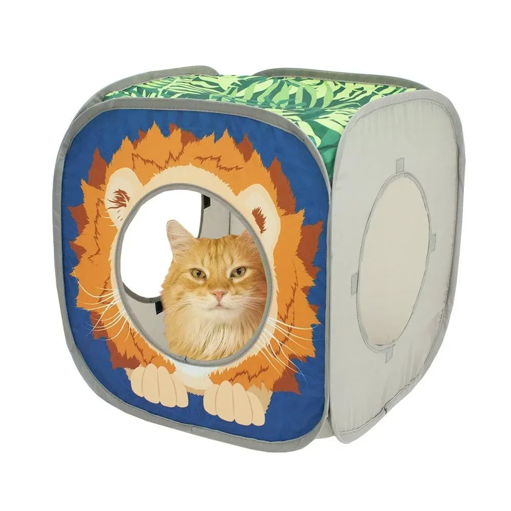 Kitty City Safari Play Cubee Cat Cube Play Kennel Cat Bed Jungle Cat House ...