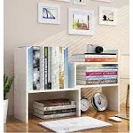 Expandable Wood Desktop Bookshelf Desktop Organizer Office Storage Rack Wood Display Shelf - Free Style Display True Natural Stand Shelf Rack Assembled Bookcase Adjustable Display Rack