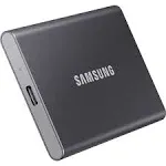 SAMSUNG T7 tragbare SSD, 2 TB externes Solid-State-Laufwerk, Geschwindigkeiten bis zu 1.050 MB/s, USB 3.2 Gen 2, zuverlässiger Speicher für Gaming, Studenten, Profis, MU-PC2T0R/AM, Rot