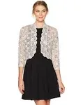 R&M Richards Women's 1 Piece Laced Shrug with Sequins Missy in Champagne