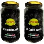 Sanniti Dry Cured Olives, 13.4oz (Pack of 2)