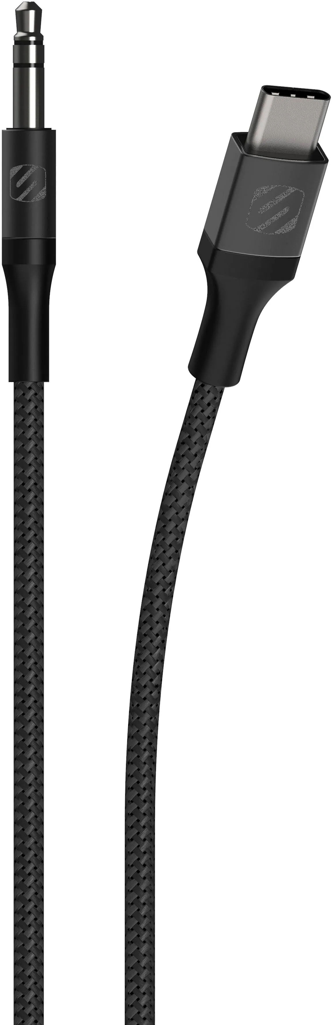 Scosche CAUXB4-SP 3.5mm AUX to USB-C Braided Audio Cable 4-ft. Space Gray