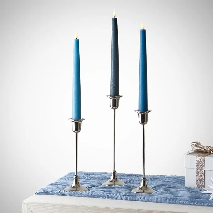 Lamplust Gold Candle Holders Taper Candle Holder, Set of 3 Brass Candlestick ...