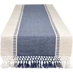 Dii Dobby Stripe Woven Table Runner, 13x72-inch, French Blue