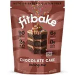 Fitbake Chocolate Cake Baking Mix | 2G Net Carbs | Keto Friendly Low Carb Food | No Added Sugar Keto Snack | Zero Sugar & Gluten Free Desserts | Natur