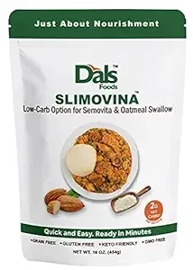 Dals Foods Healthy Nutritious Fufu, Slimovina | 100% Natural Flour, Low-Carb, Plant-Based Fiber & Protein Blend, Gluten Free Baking & Cooking, Grain Free | Keto Substitute to Grains & Starch| Packaged in USA