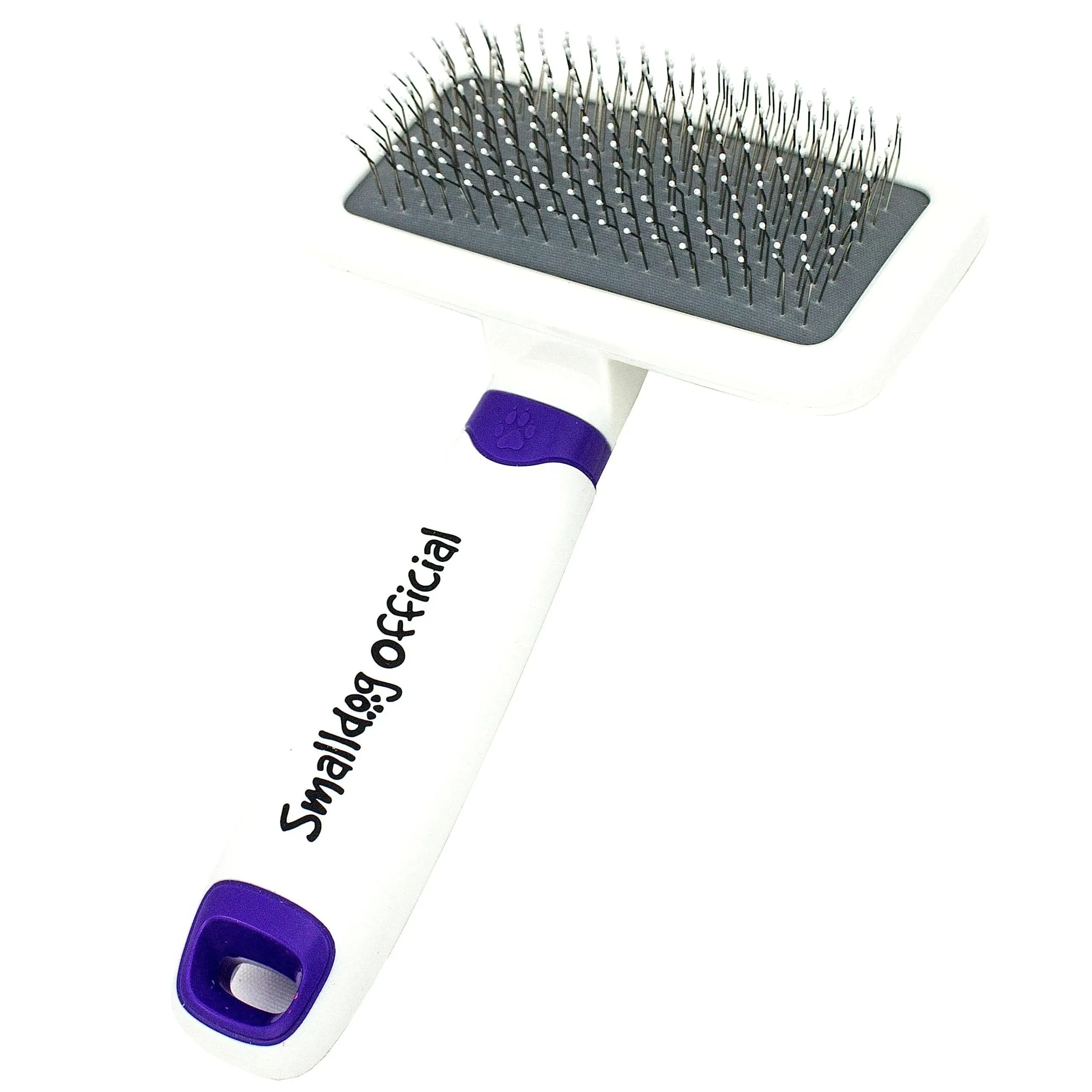 Grooming Tool - Gentle Slicker Brush for Small & Toy Breeds with Long or Short Hair, Soft Angled Bristles & Round Tips for Sensitive Skin